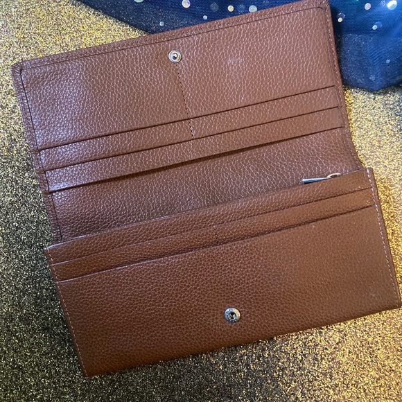 LONGCHAMP LEATHER FOULONNE BI-FOLD CAMEL BROWN Wallet EUC LUX COVETED - Picture 4 of 13